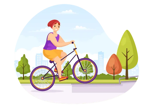 Niño montando bicicleta BMX  Ilustración