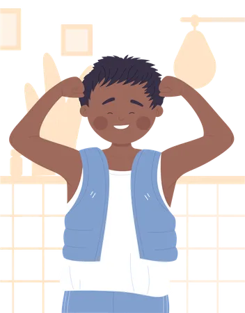 Niño mostrando bíceps  Ilustración