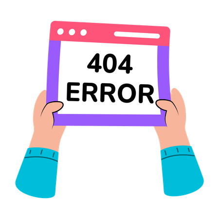 Niño mostrando un error web  Illustration