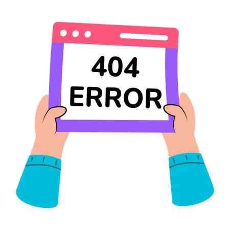 Niño mostrando un error web  Illustration