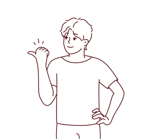 Niño mostrando gesto del lado izquierdo  Ilustración