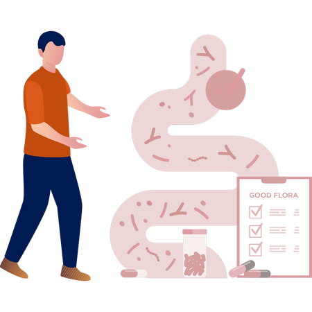 Niño mostrando informe de colon  Ilustración