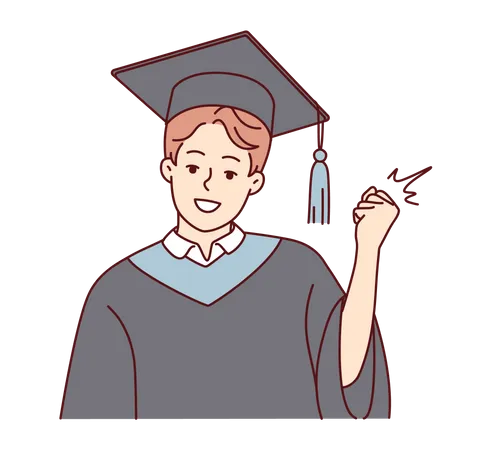 El chico se graduó  Ilustración