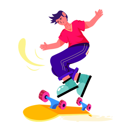 Niño patinando  Ilustración