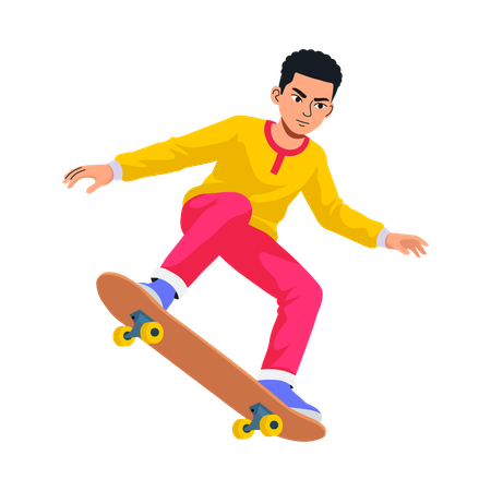 Niño patinando  Ilustración