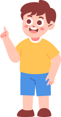 Niño pequeño señalando algo  Ilustración