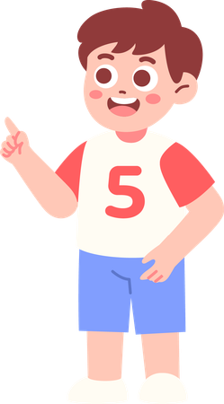 Niño pequeño señalando algo  Ilustración