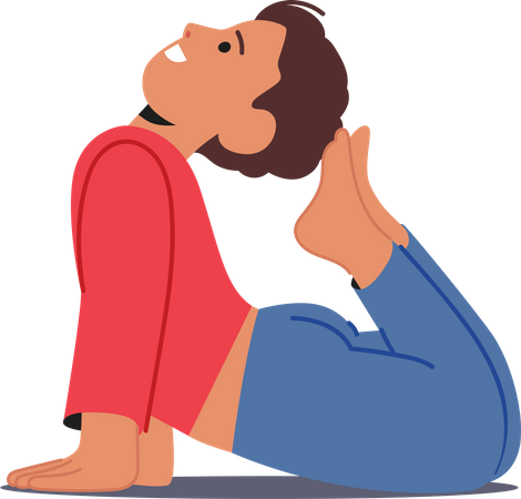 Niño practicando yoga  Ilustración