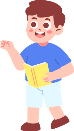 Niño presentando algo  Ilustración