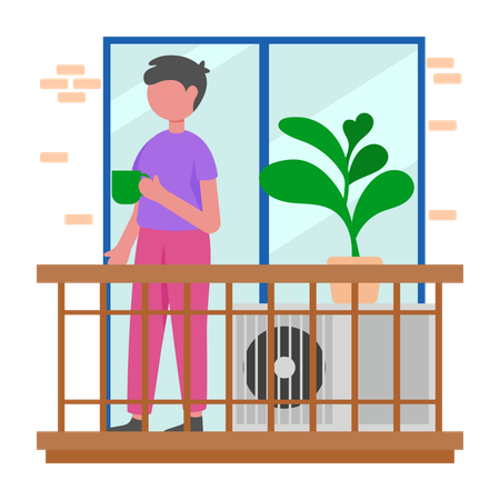 Niño Reinicia energía mediodía  Ilustración