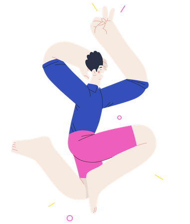 Niño saltando de alegría  Ilustración