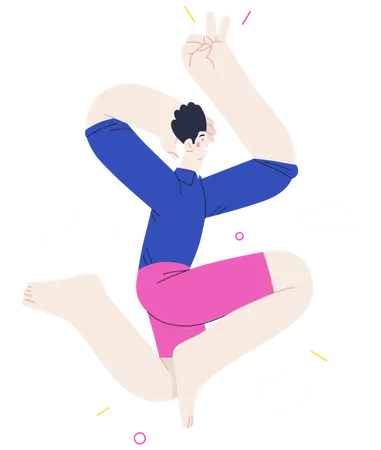 Niño saltando de alegría  Ilustración