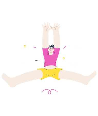 Niño saltando en el aire  Ilustración