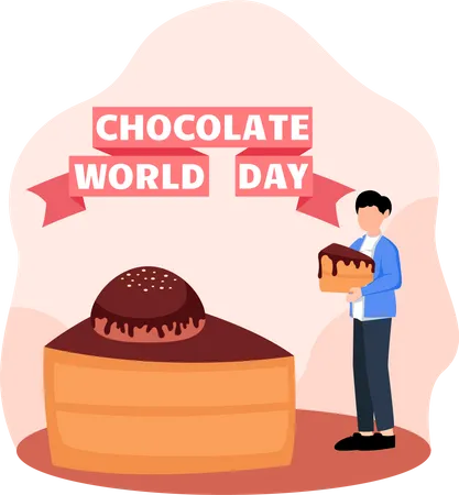 Ilustracion De Diseno Plano Del Dia Mundial Del Chocolate Ilustración