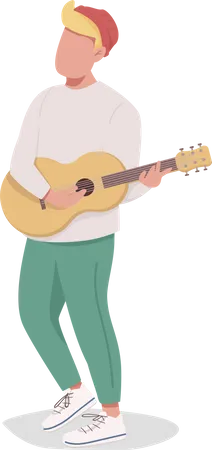 Niño tocando la guitarra  Ilustración