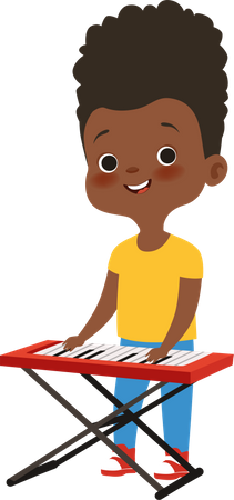 Niño tocando el piano  Ilustración