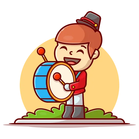 Niño tocando el tambor  Ilustración