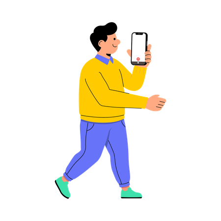 Niño tomándose un selfie  Ilustración