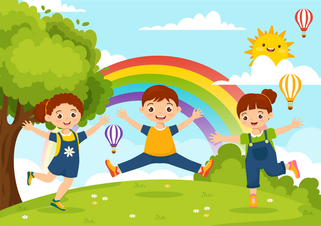 Niños felices  Ilustración