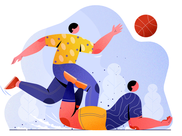 Niños jugando futbol  Ilustración