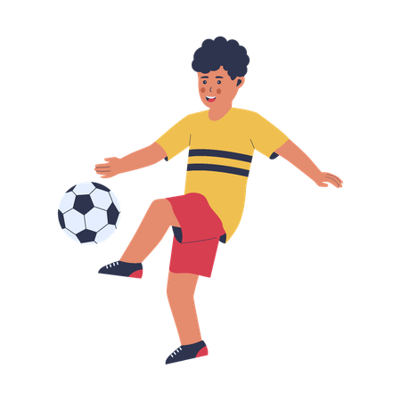 Los niños juegan al fútbol  Ilustración
