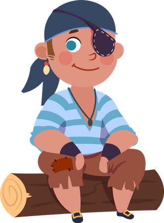 Pirata de niños pequeños  Ilustración