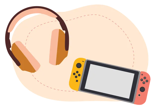 Nintendo e fone de ouvido  Ilustração