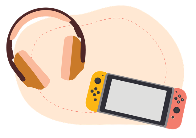 Nintendo und Kopfhörer  Illustration