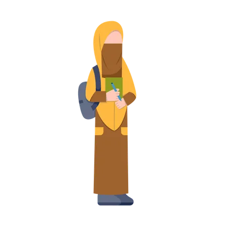 Niqab girl Student  Illustration