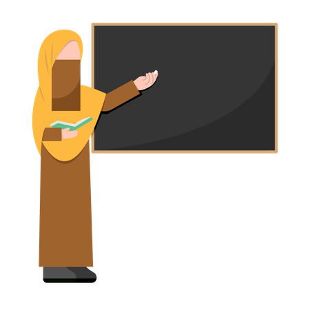 Niqab Teacher Teaching in class  Illustration