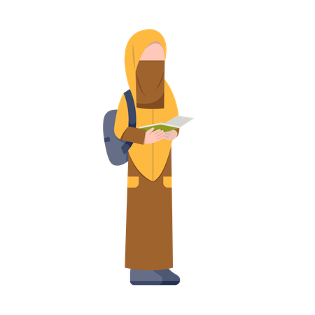 Niqab woman Student  Illustration