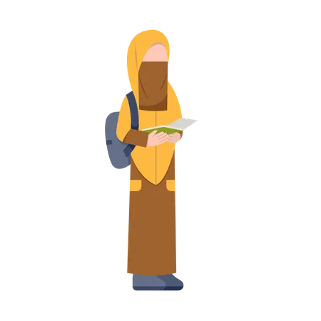 Niqab woman Student  Illustration