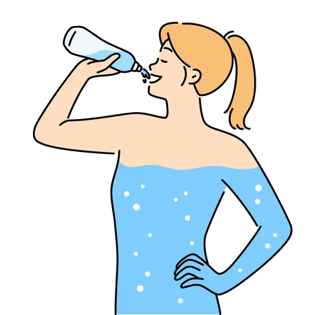 Nivel de agua en el cuerpo  Ilustración