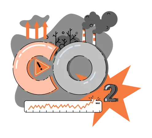 Niveles récord de CO2 en la atmósfera  Ilustración