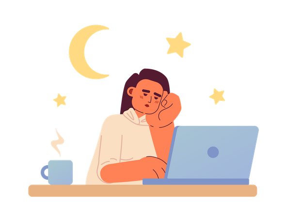 No fixed work hours in freelance work  イラスト