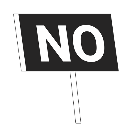 NO Placard  Illustration