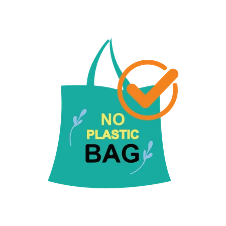 No plastic bag  Illustration