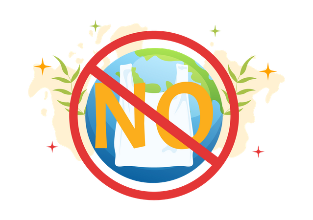 No plastic bag  Illustration