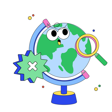 No search found In Globe  Illustration