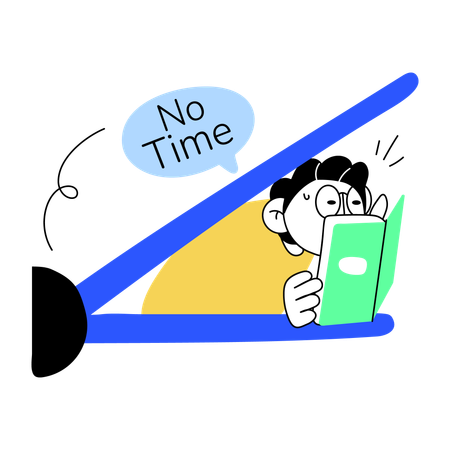 No Time for study  Illustration