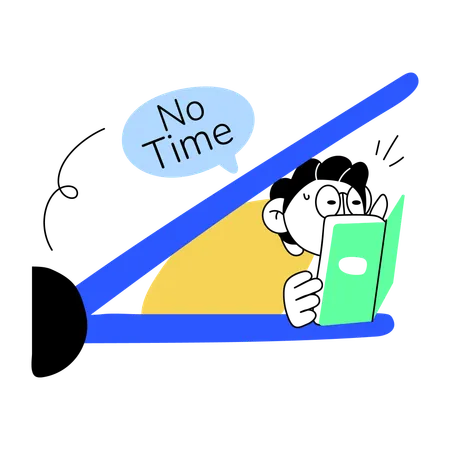 No Time for study  Illustration