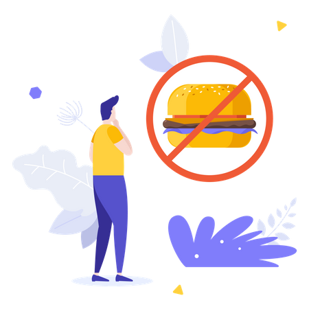No unhealthy food allowed  Illustration