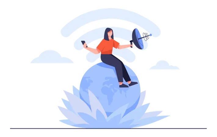 No Wireless internet signal access  Illustration