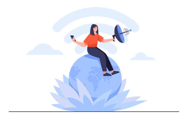 No Wireless internet signal access  Illustration