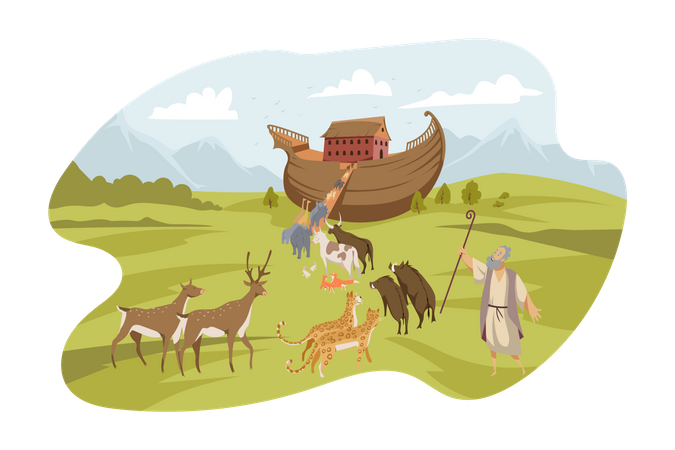 Noahs Ark in bible  Illustration