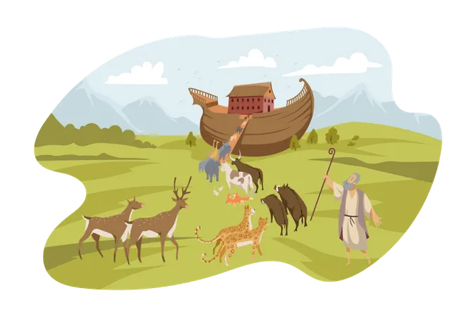 Noahs Ark in bible  Illustration