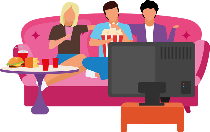 Noche de cine en familia  Ilustración