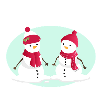 Bonhomme de neige de Noël  Illustration