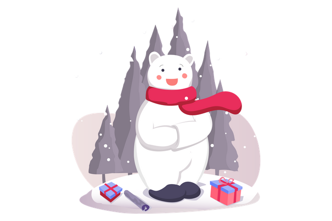 Bonhomme de neige de Noël  Illustration