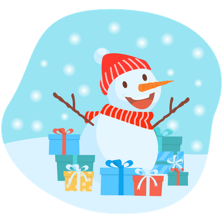 Bonhomme de neige de Noël  Illustration